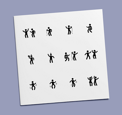 Stick Figure - Party Icons celebration dance dancing icon icon design icon set icons karaoke party singing stick figure