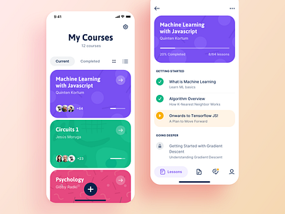 Courses courses education app interaction ios knowledge mobile skills study teacher ui ux