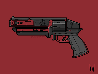 Kindled Orchid destiny destiny 2 flat vector hand cannon illustration kindled orchid line art vector weapon