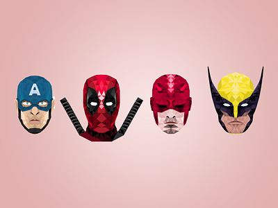 Low Poly Marvel Avatars avatars icon illustrations low polygon marvel vector
