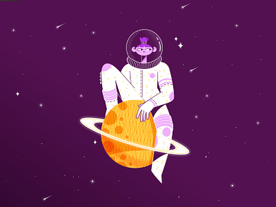 Cosmos 2d character characterdesign colors cosmos cute design girl illustration illustration art illustration design pattern saturn space spaceman sparkle vector