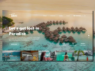 Tahiti Resort_Landing Page Concept adobe xd beach beauty concept designer holidays honeymoon innovative journey nature paradise photoshop resorts tahiti travel uiux webdesign
