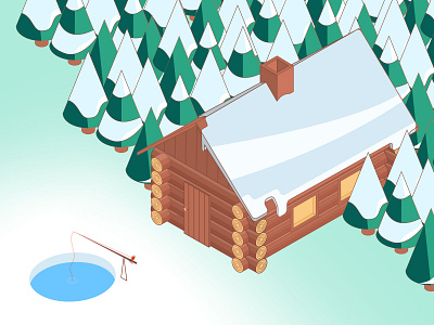 Log Cabin - Winter is coming 3d illustration adobe illustrator adobe illustrator cc illustration illustrator isometric isometric art isometric design isometric illustration speed art vector vectortwist