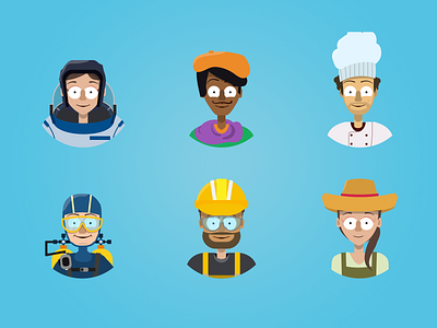 Professions Avatars avatar icon illustrations profession vector