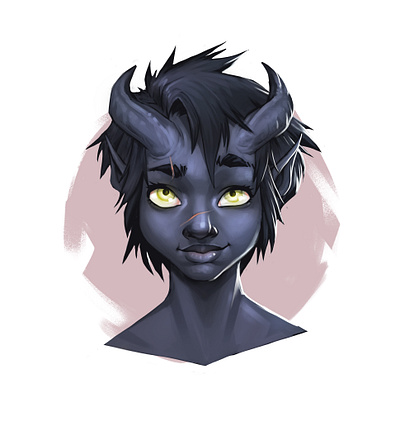 Boo character character design colorful art creature design fantasy fantasyart hair illustration paint photoshop sorcerer tiefling