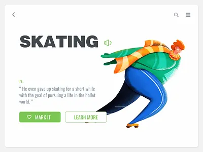 Skating illustration painting ui ui design