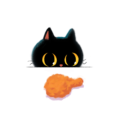 Chicken👀 blackcat cat characterdesign cute doodle drawing emoji halloween illustration