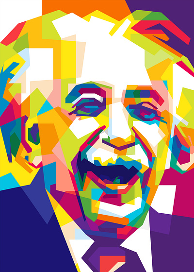 ALBERT EINSTEIN abstract abstract art abstract design albert einstein beautiful character color colorful famous geometric illustration popart wpap