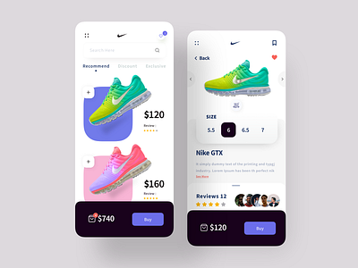 Nike Sneakers App android app app design ecommerce app ecommerce design ios app design mobie app design nike nike sneakers shoe design ui ux ui design uidesign