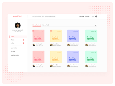 Slambook app design branding product design uiux user experience user interface ux visual design webdesign