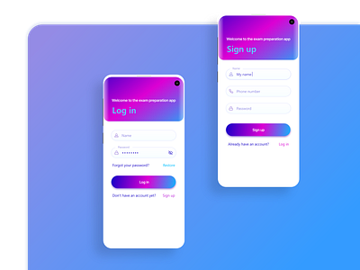 login А + app design illustration ui ux vector