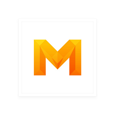 "M" Letter Logo app icon illustrator lettering logo logo design logos logotype orange ui vector yellow