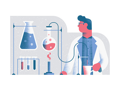 Quartz - Morning chemistry daniele simonelli dsgn editorial illustration illustration lab science science illustration scientist texture vector