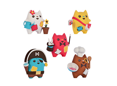 Oddcats! 3D Sculptures - Kawaii Edition 3d art 3d design 3d printed 3d sculpting animation brand cats character design cute design illustration kawaii kids licensing oddcats toy design toys