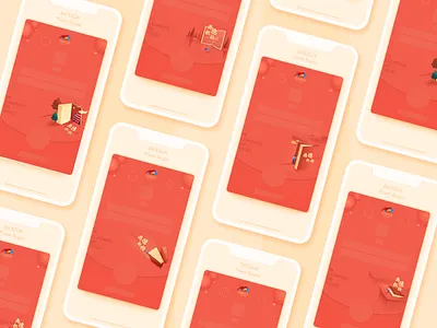 Red envelope 2.5d branding design ui 插画 红包 红色