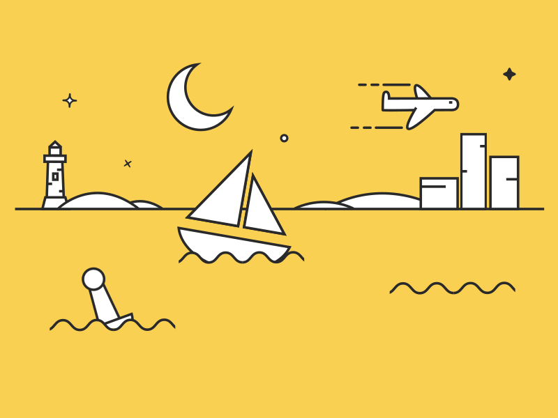 Seaside illustration motion design motion design school motiongraphics vector