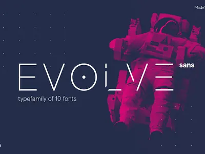 MADE Evolve Sans Font design designer font font design fonts futuristic font graphic design graphic designer lettering logo fonts minimal modern font retro font typeface typefaces typography vintage font