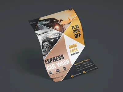 Auto Detailing & Car Wash Flyer auto detailing flyer business flyer car cleaning service car service promotion car wash advertising car wash flyer car wash poster editable car wash flyer flyer design graphic design marketing flyer minimalist flyer modern flyer design professional print design psd flyer template