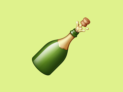 🍾 Bottle With Popping Cork – U+1F37E beverage bottle champagne cork drink emoji facebook food icon translucent