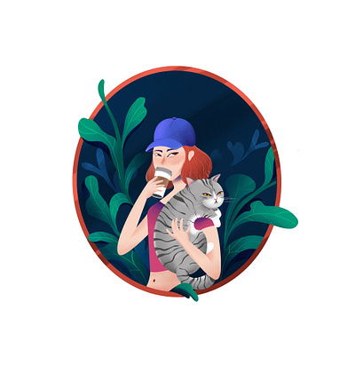 Cat Mother Coffee Lover illustration