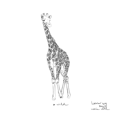 Wild animal black and white blackdrawing comic digital drawing giraffe illustration illustration art inktober inktober2019 ipadpro painting sketch wild wild animal wildlife