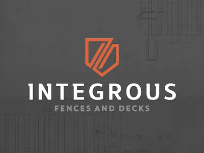 Integrous Fences & Decks decks fences identity logo design outdoor living shield