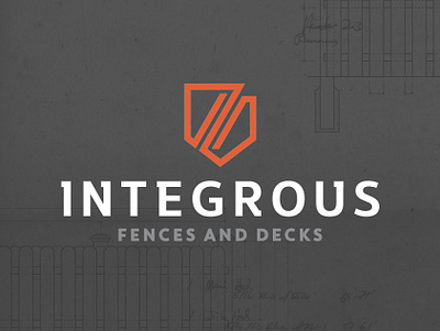 Integrous Fences & Decks decks fences identity logo design outdoor living shield