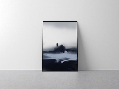 Distance abstract adobe photoshop illustration blackandwhite digital illustration illustration art light minimalistic monochrome poster art sea