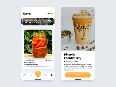 Parmigiano Club booking branding cards color events illustration logo main material navbar profile tabbar ui vector