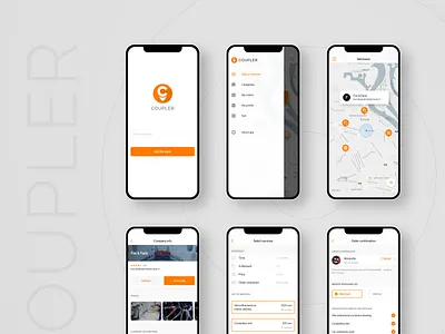 Coupler client IOS app app figma ios map mobile mobile app design search services ui