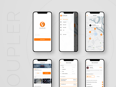 Coupler client IOS app app figma ios map mobile mobile app design search services ui