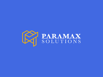 Corporate Logo Paramax Solutions amber corporate isometric lines logo modern royal blue