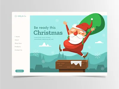 Christmas landing page template christmas flat free holiday landing merry page santa santaclaus season template winter xmas