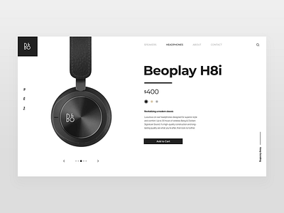 Headphones B&O headphones landing page minimal product shop store trendy typogaphy ui web webpage