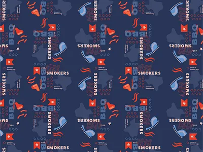 BBQ Pattern 1836 bbq branding design instagram kansas city patriotic patriotism pattern pattern design smokers texas