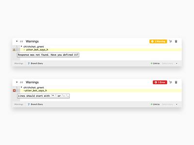 Botfront 0.17 is out! ai artificial intelligence bot botfront chat chatbot conversation desktop entity intent linking natural nlu open source open source rasa utterance validate warning web app