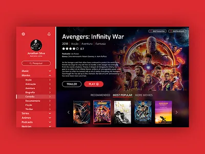 Daily UI Challenge - Tv App app avengers cinema daily ui design films interface series smart tv tv app tv series ui ux