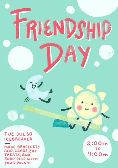 Friendship Day drawing illustration poster