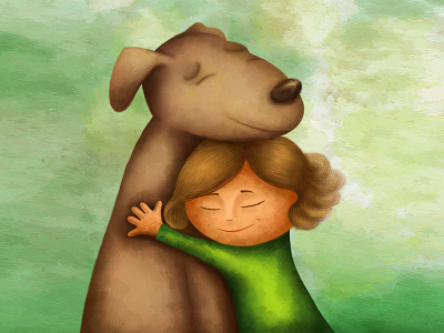 Boy and Dog illustration art boy creative cute design digital art digital illustration digital painting dog grapgic design graphic human illustration illustrator love painting pets photoshop