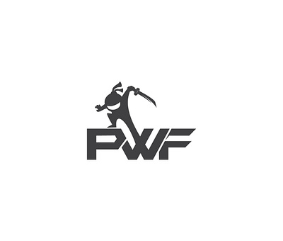 ninja pwf brand branding emblem logo creative round f flat logo design ninja p pattern photoshop pink poster print w web white