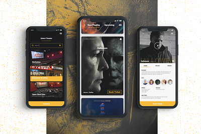 Alamo Drafthouse Cinema App Redesign adobe xd app booking app design flat halloween mocktober movie redesign ticket booking typography ui user flow user interface ux xd