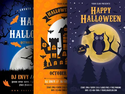 Halloween Flyers Bundle bundle carnival club costume party dribbbleweeklywarmup event flyer flyer bundle grave halloween halloween bundle halloween event halloween flyer halloween party haunted horror night october party