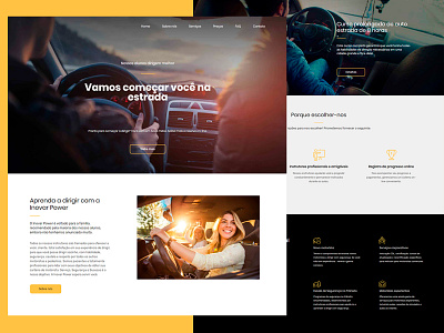 Driving School-Official Website branding brasil car concept design dribbble driving illustration photoshop school ui ux web design website