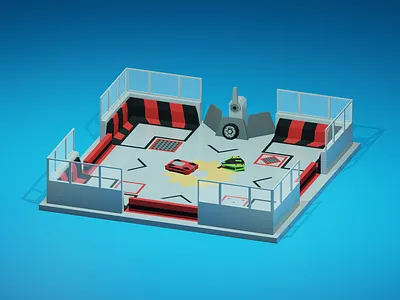 Lowpoly Robot Wars arena 3d arena art b3d blender illustration isometric lowpoly render robot robot wars show