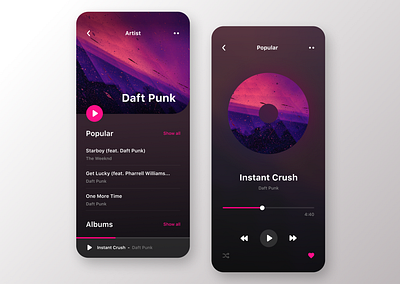 Music App UI app ios iphone mobile ui music music app music ui player ui ui design ux