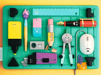 Design Stuff brush cgi character character design color design design art designer illustration pencil play ruler tools