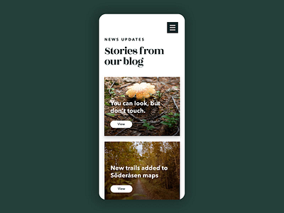 Swedish National Park Mobile Menu app clean clean ui design menu mobile design mobile ui mobile web national park nature navigation navigation bar parallax ui