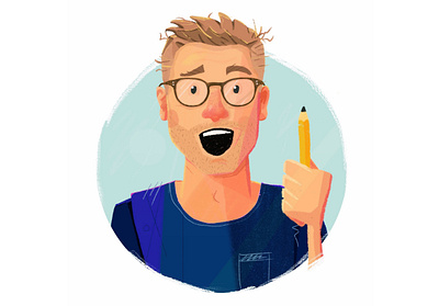 Self-Portrait artwork cartoon cartoon character cartoon illustration editorial illustration hand drawn illustration illustrator inspiration ipad people people illustration portrait procreate rough self portrait sketching