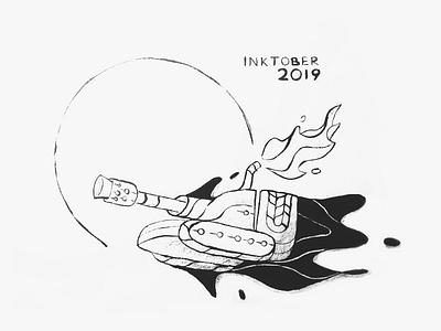 Inktober: Tread draw drawing flat illustration ink inktober inktober2019 simple splash tank