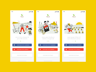 Farmer App Onboarding screens app branding design farm figma green illustration logo onboarding typography ui ui design vector